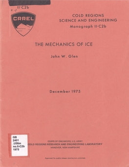 The Mechanics of Ice