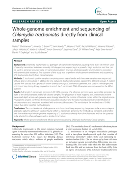 Whole-Genome Enrichment and Sequencing of Chlamydia