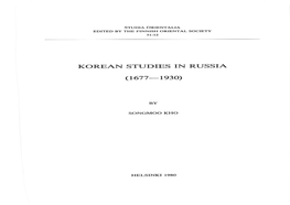 Korean Studies in Russia