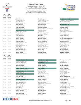 Emerald Coast Classic Sandestin Resort - Raven GC First and Second Round Groupings