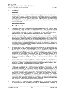 PWP No. 016NB Phased Reprovisioning of Cape Collinson Crematorium Environmental Impact Assessment Study EIA Report