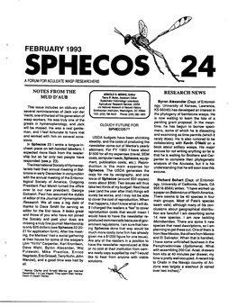 Sphecos: a Forum for Aculeate Wasp Researchers