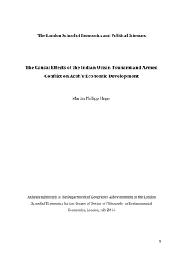 The Causal Effects of the Indian Ocean Tsunami and Armed Conflict on Aceh’S Economic Development