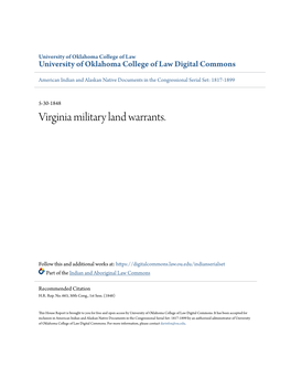 Virginia Military Land Warrants