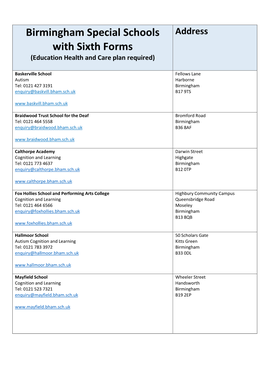 Birmingham Special Schools with Sixth Formspdf