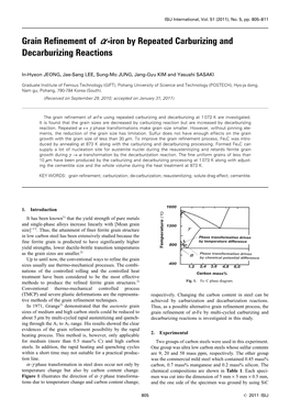 Grain Refinement of Α-Iron by Repeated Carburizing and Decarburizing Reactions