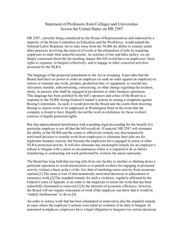 Statement of Professors from Colleges and Universities Across the United States on HR 2587