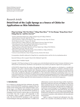 Dried Fruit of the Luffa Sponge As a Source of Chitin for Applications As Skin Substitutes