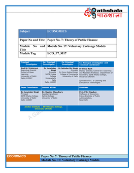 Subject ECONOMICS