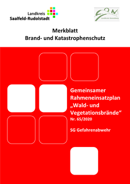 Gemeinsamer Rahmeneinsatzplan „Wald- Und Vegetationsbrände“ Nr