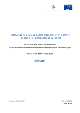 Combating Racism and Racial Discrimination Against People of African Descent in Europe