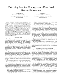 Extending Java for Heterogeneous Embedded System Description