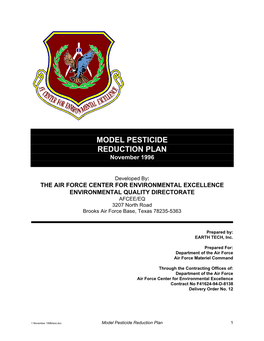 MODEL PESTICIDE REDUCTION PLAN November 1996