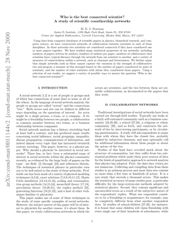 Cond-Mat/0011144V2 [Cond-Mat.Stat-Mech] 28 Nov 2000 Hsppr Esuyclaoainntok Nwihthe in Which Them