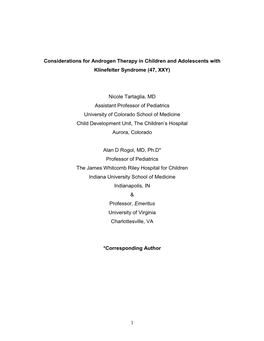 The Goals of Androgen Therapy for Adolescents Are to Promote Linear