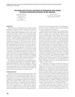 INFLUENCE of TEMPERATURE and FISHING on LOCAL POPULATION DYNAMICS of RED ABALONE Calcofi Rep., Vol