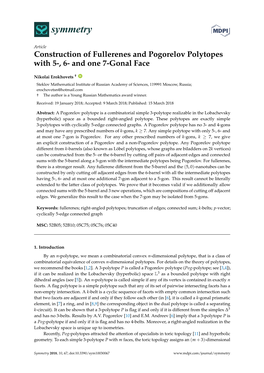 Construction of Fullerenes and Pogorelov Polytopes with 5-, 6- and One 7-Gonal Face