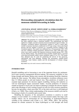 Downscaling Atmospheric Circulation Data for Monsoon Rainfall Forecasting in India