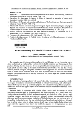 Health Consequences of Ionizing Radiation Exposure