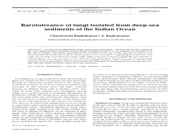 Barotolerance of Fungi Isolated from Deep-Sea Sediments of the Indian Ocean