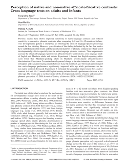 Perception of Native and Non-Native Affricate-Fricative Contrasts: Cross-Language Tests on Adults and Infants