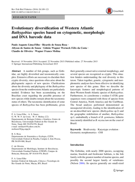 Evolutionary Diversification of Western Atlantic Bathygobius Species
