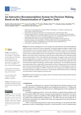 An Interactive Recommendation System for Decision Making Based on the Characterization of Cognitive Tasks