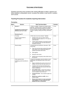 Teaching Strategies