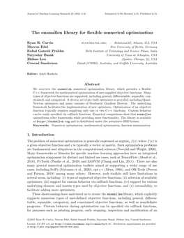 The Ensmallen Library for Flexible Numerical Optimization