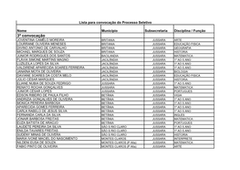 3ª Lista Para Convocação