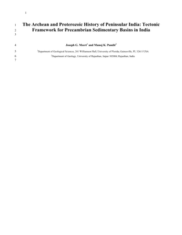 Tectonic Framework for Precambrian Sedimentary Basins in India