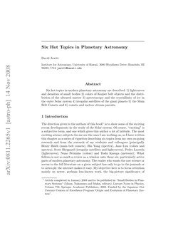 Six Hot Topics in Planetary Astronomy