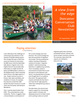 A VIEW from the EDGE DONCASTER CONVERSATION CLUB NEWSLETTER Issue 58