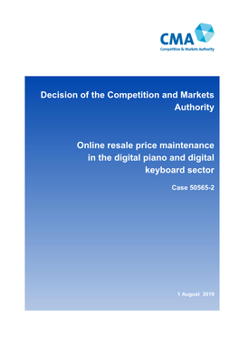 Decision of the Competition and Markets Authority Online