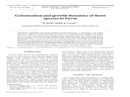 Colonization and Growth Dynamics of Three Species of Fucus