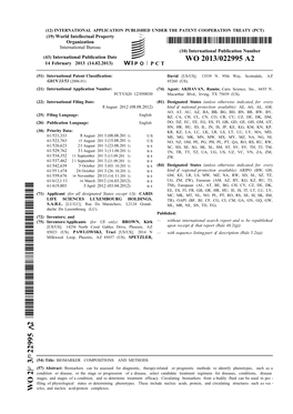 WO 2013/022995 A2 14 February 2013 (14.02.2013) P O P C T