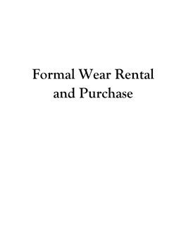 Formal Wear Rental and Purchase