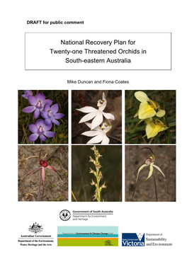 National Recovery Plan for Twenty-One Threatened Orchids in South-Eastern Australia