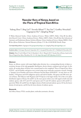 Vascular Flora of Kenya, Based on the Flora of Tropical East Africa