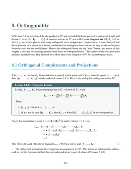 8. Orthogonality