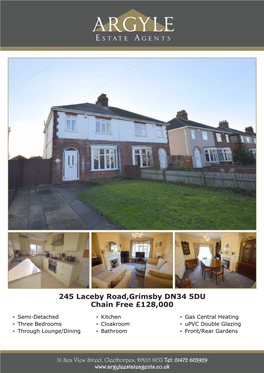 245 Laceby Road,Grimsby DN34 5DU Chain Free £128,000