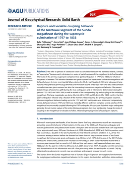 Rupture and Variable Coupling Behavior of the Mentawai Segment of the Sunda Megathrust During the Supercycle Culmination of 1797