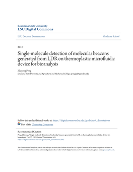 Single-Molecule Detection of Molecular Beacons Generated From