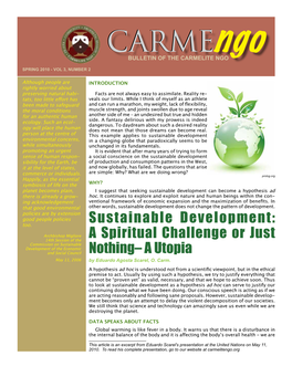 Sustainable Development: a Spiritual Challenge Or Just Nothing– a Utopia