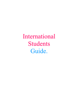 International Students Guide