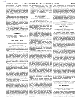 CONGRESSIONAL RECORD— Extensions of Remarks E999 HON