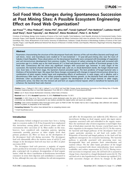 Soil Food Web Changes During Spontaneous Succession at Post Mining Sites: a Possible Ecosystem Engineering Effect on Food Web Organization?