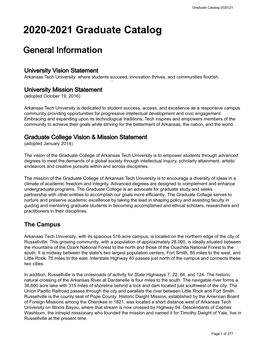 2020-2021 Graduate Catalog