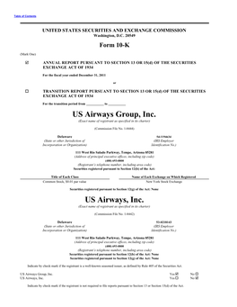 2011 US Airways Annual Report