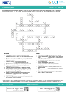 CW119 Trauma Surgery (Key)